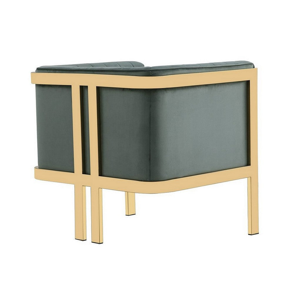 Paramount Warm Grey and Polished Brass Velvet Accent Armchair MHC-AC053-GY