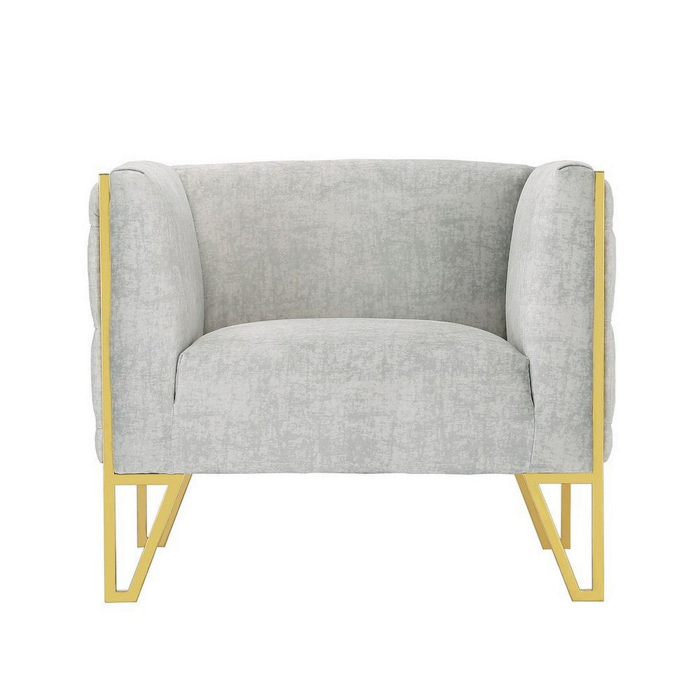 Vector Grey and Gold Velvet Accent Chair MHC-AC054-GY