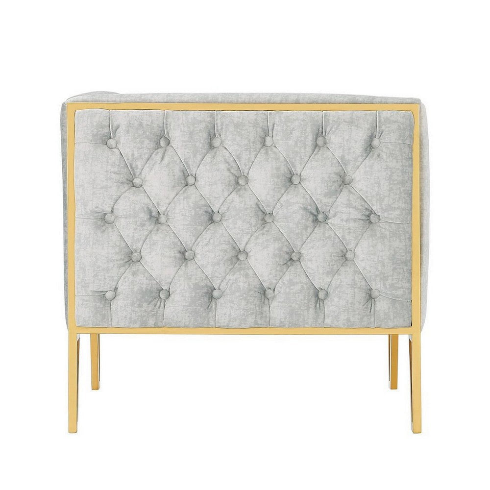 Vector Grey and Gold Velvet Accent Chair MHC-AC054-GY