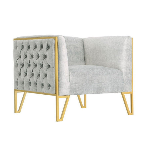 Vector Grey and Gold Velvet Accent Chair
