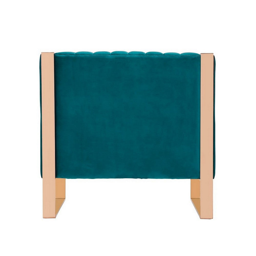 Trillium Teal and Rose Gold Velvet Accent Chair MHC-AC055-TL