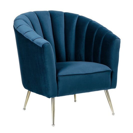 Rosemont Blue and Gold Velvet Accent Chair