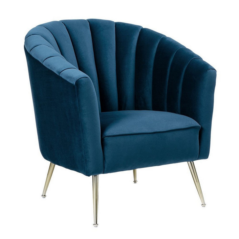 Rosemont Blue and Gold Velvet Accent Chair