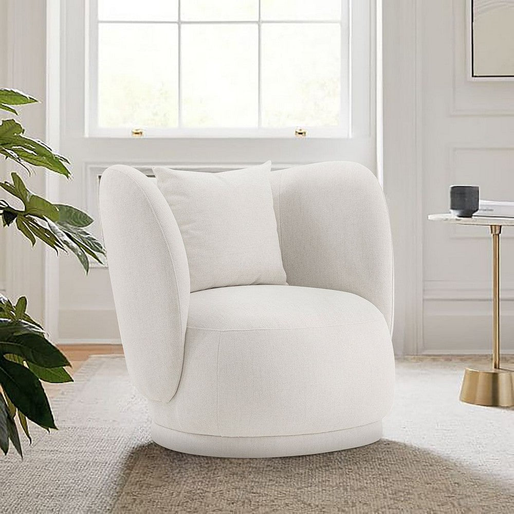 Contemporary Siri Linen Accent Chair with Pillows in Cream MHC-AC057-CR