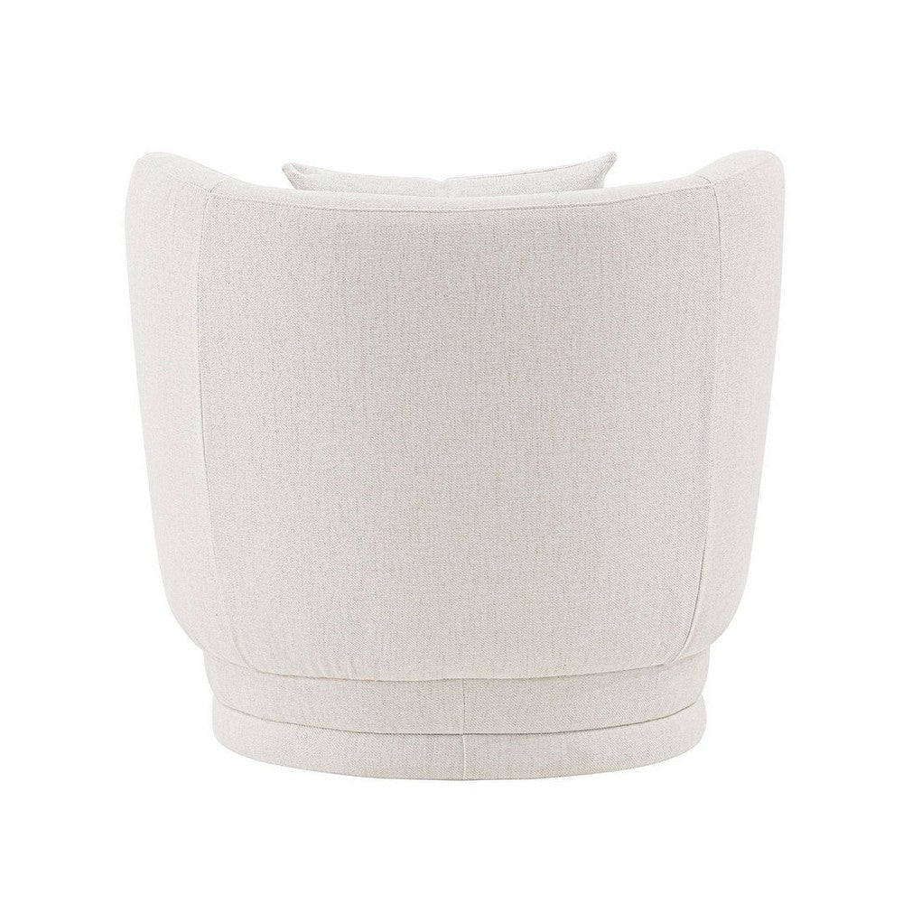 Contemporary Siri Linen Accent Chair with Pillows in Cream MHC-AC057-CR