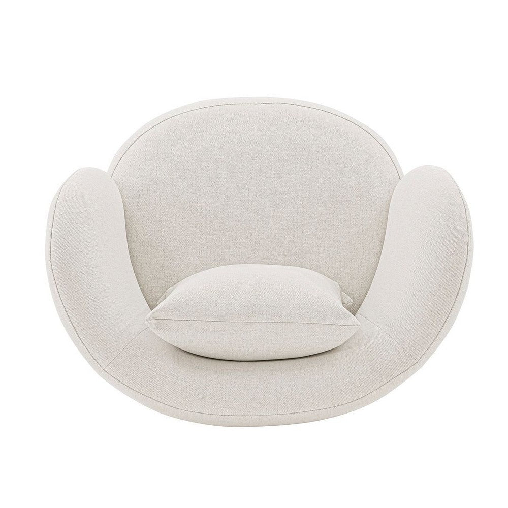 Contemporary Siri Linen Accent Chair with Pillows in Cream MHC-AC057-CR