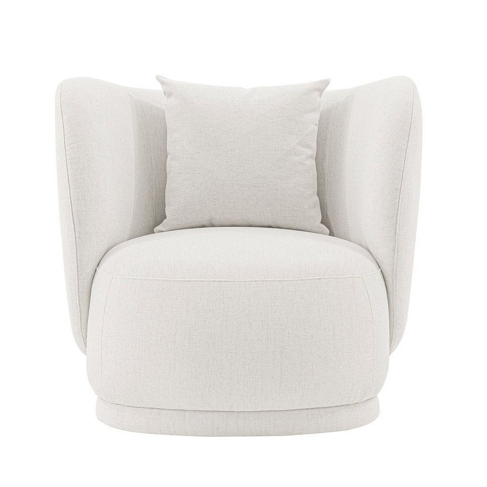 Contemporary Siri Linen Accent Chair with Pillows in Cream