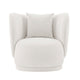 Contemporary Siri Linen Accent Chair with Pillows in Cream