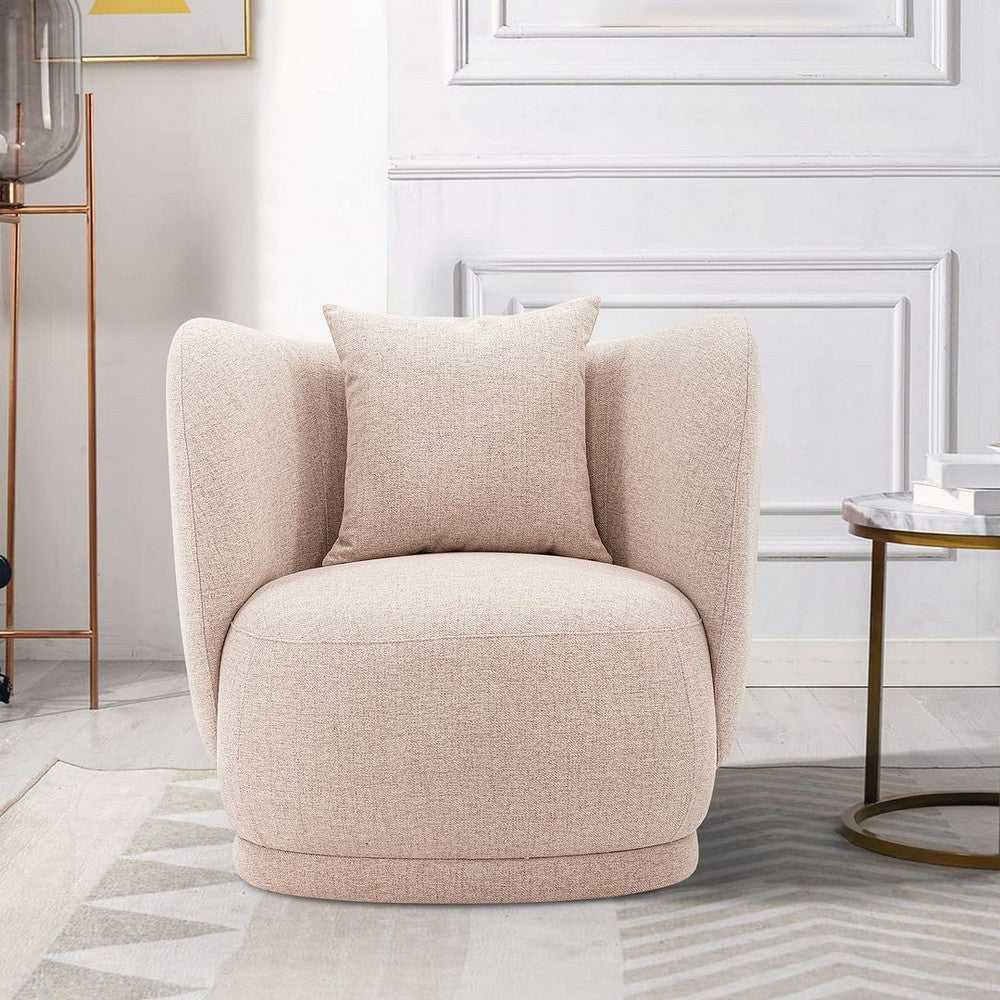 Contemporary Siri Linen Accent Chair with Pillows in Wheat MHC-AC057-WT