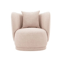 Contemporary Siri Linen Accent Chair with Pillows in Wheat