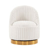 Modern Leela Swivel Boucle Accent Chair in Cream
