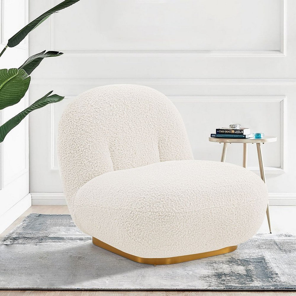 Modern Edina Boucle Accent Chair in White MHC-AC059-WH