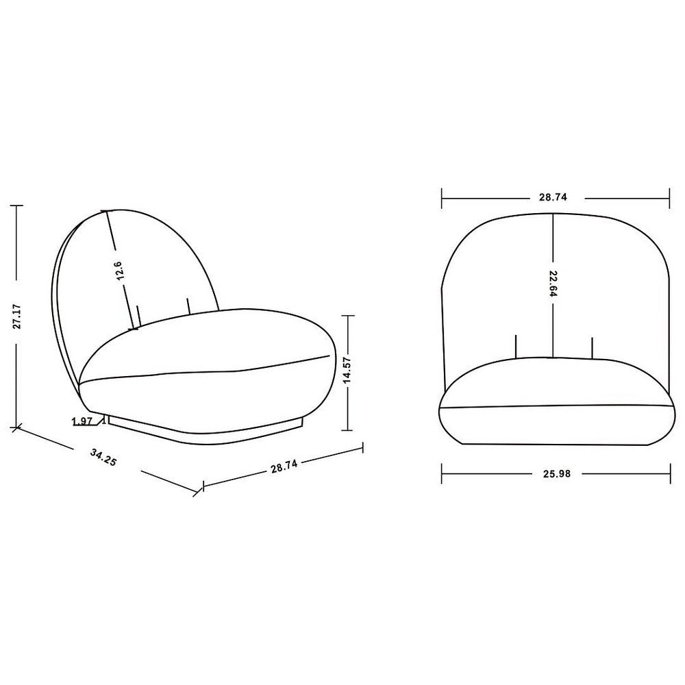 Modern Edina Boucle Accent Chair in White MHC-AC059-WH