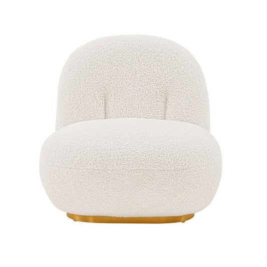Modern Edina Boucle Accent Chair in White