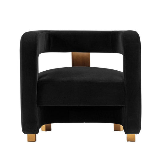 Modern Amirah Velvet  Accent Chair in Black