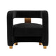 Modern Amirah Velvet  Accent Chair in Black