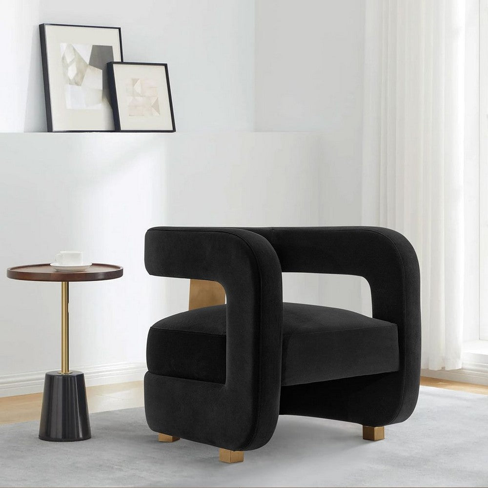 Modern Amirah Velvet Accent Chair in Black MHC-AC060-BK