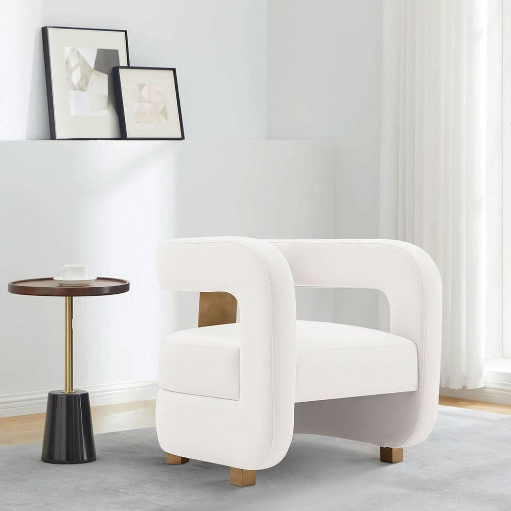 Modern Amirah Velvet Accent Chair in White MHC-AC060-WH