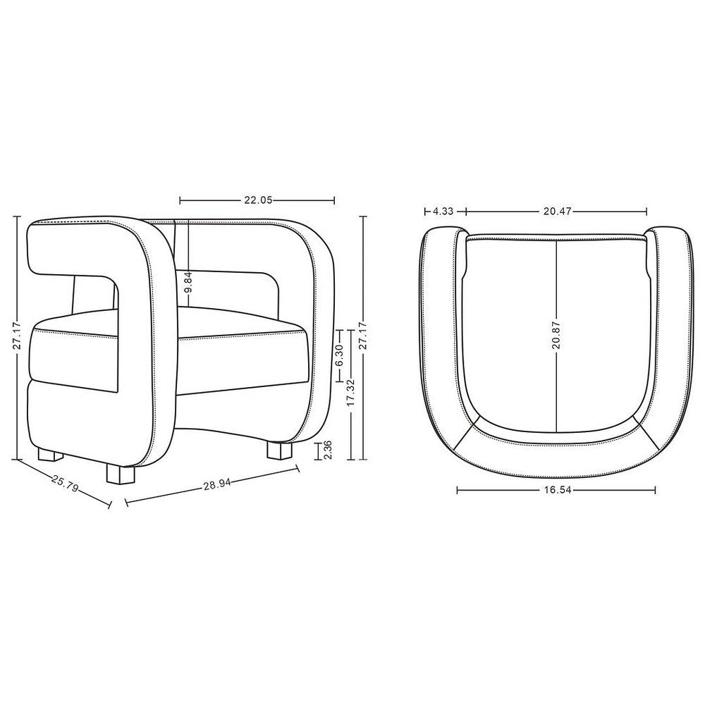 Modern Amirah Velvet Accent Chair in White MHC-AC060-WH