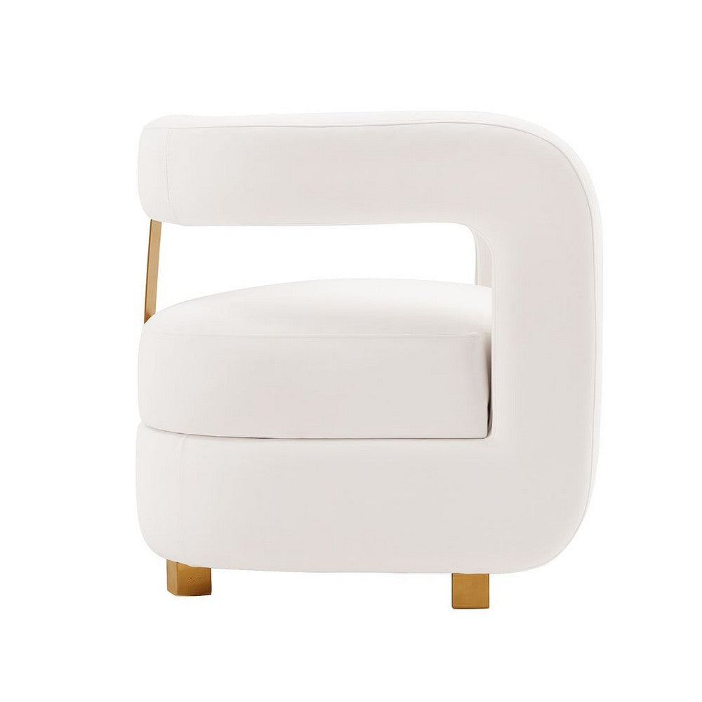 Modern Amirah Velvet Accent Chair in White MHC-AC060-WH