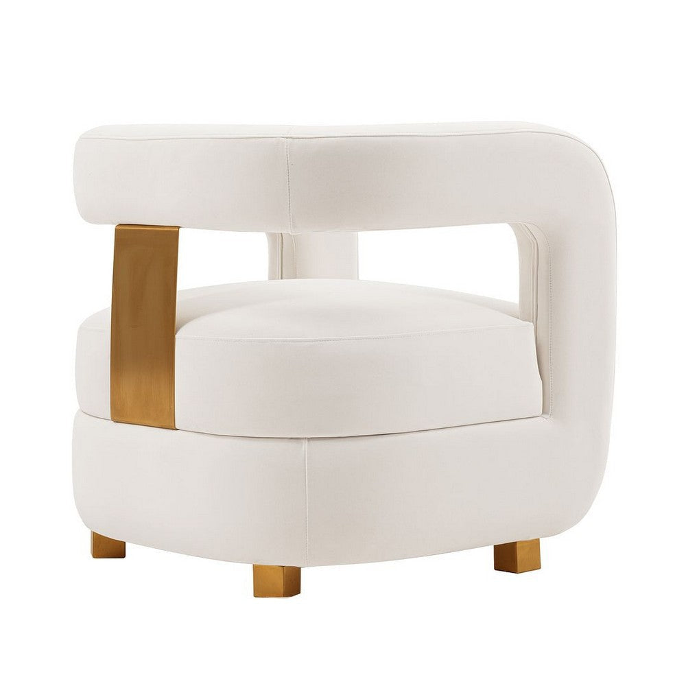 Modern Amirah Velvet Accent Chair in White MHC-AC060-WH