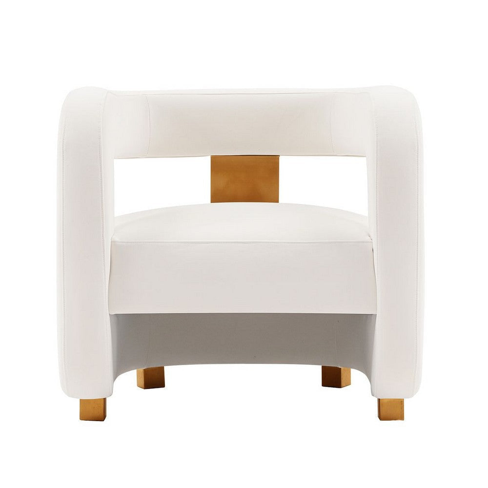 Modern Amirah Velvet  Accent Chair in White