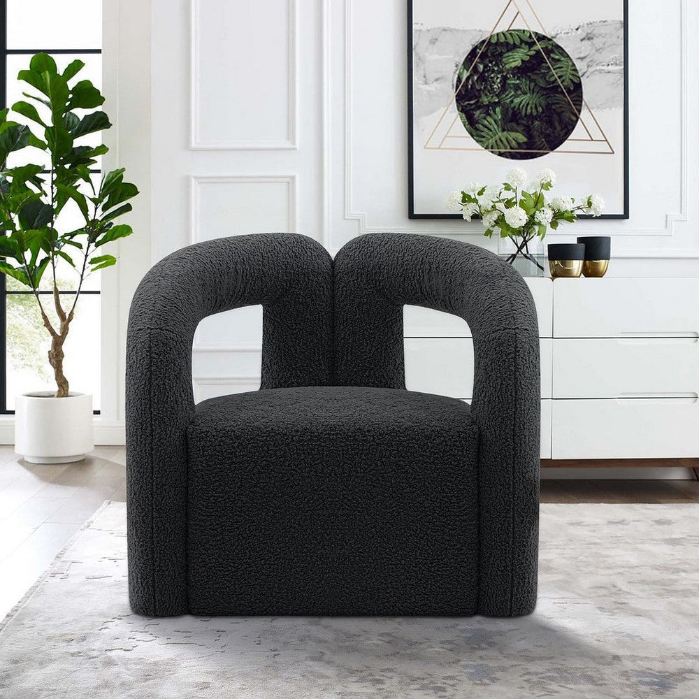 Modern Darian Boucle Accent Chair in Black MHC-AC061-BK