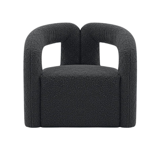 Modern Darian Boucle Accent Chair in Black
