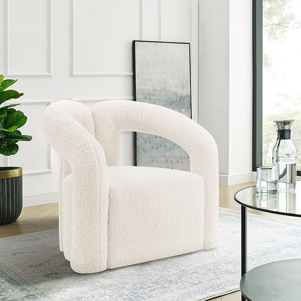 Modern Darian Boucle Accent Chair in Cream MHC-AC061-CR
