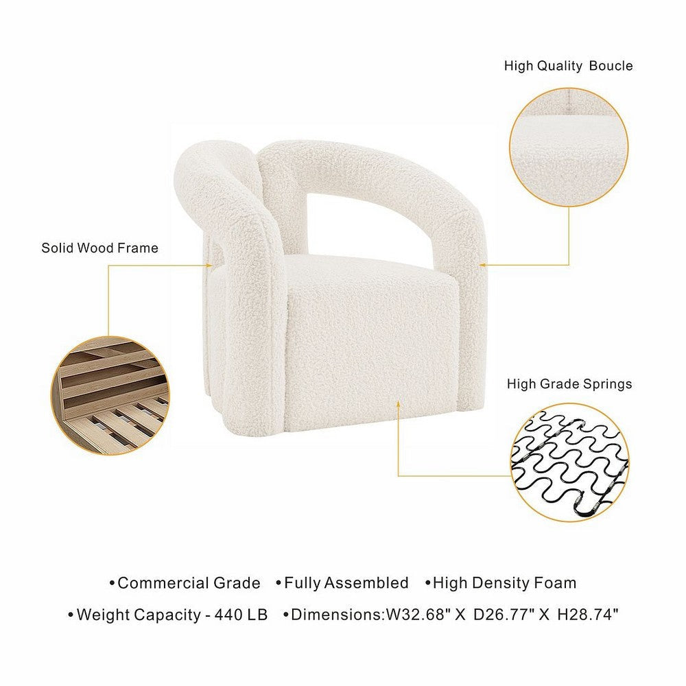 Modern Darian Boucle Accent Chair in Cream MHC-AC061-CR