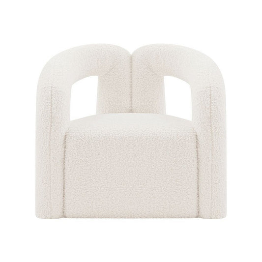 Modern Darian Boucle Accent Chair in Cream