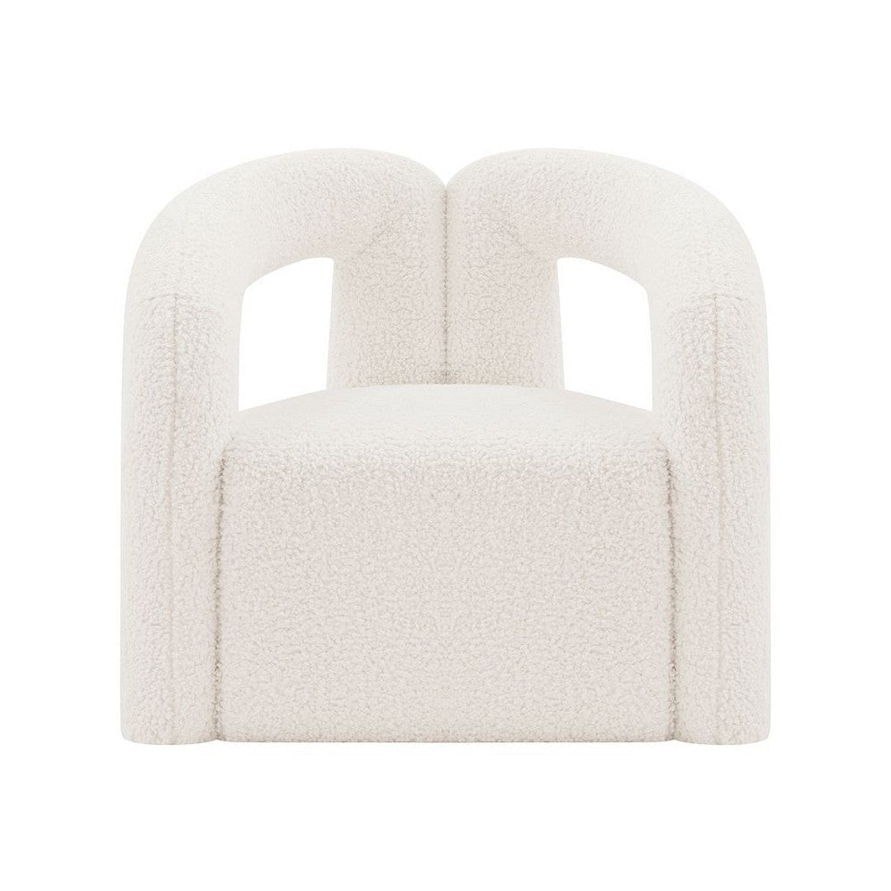 Modern Darian Boucle Accent Chair in Cream