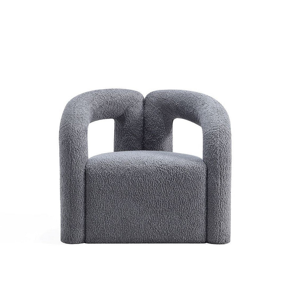 Modern Darian Boucle Accent Chair in Grey