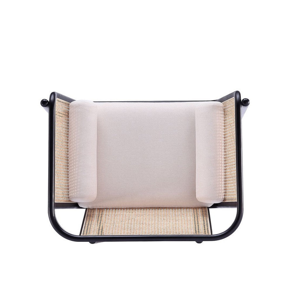 Versailles Accent Chair in Black Natural Cane and Cream MHC-ACCA01-CR