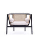 Versailles Accent Chair in Black, Natural Cane and Cream