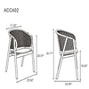 Versailles Armchair in Black and Natural Cane MHC-ACCA02-BK