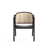 Versailles Armchair in Black and Natural Cane MHC-ACCA02-BK