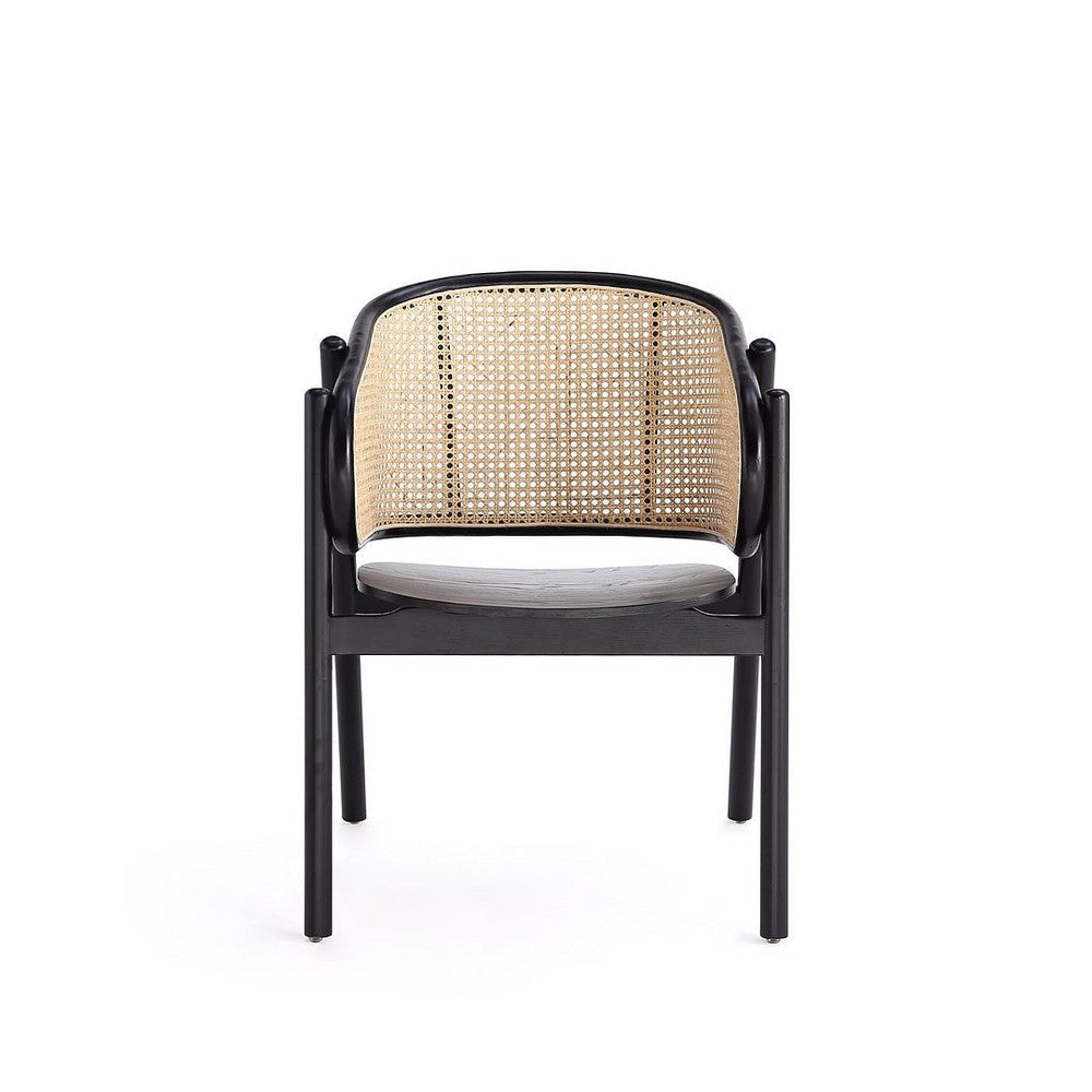 Versailles Armchair in Black and Natural Cane MHC-ACCA02-BK