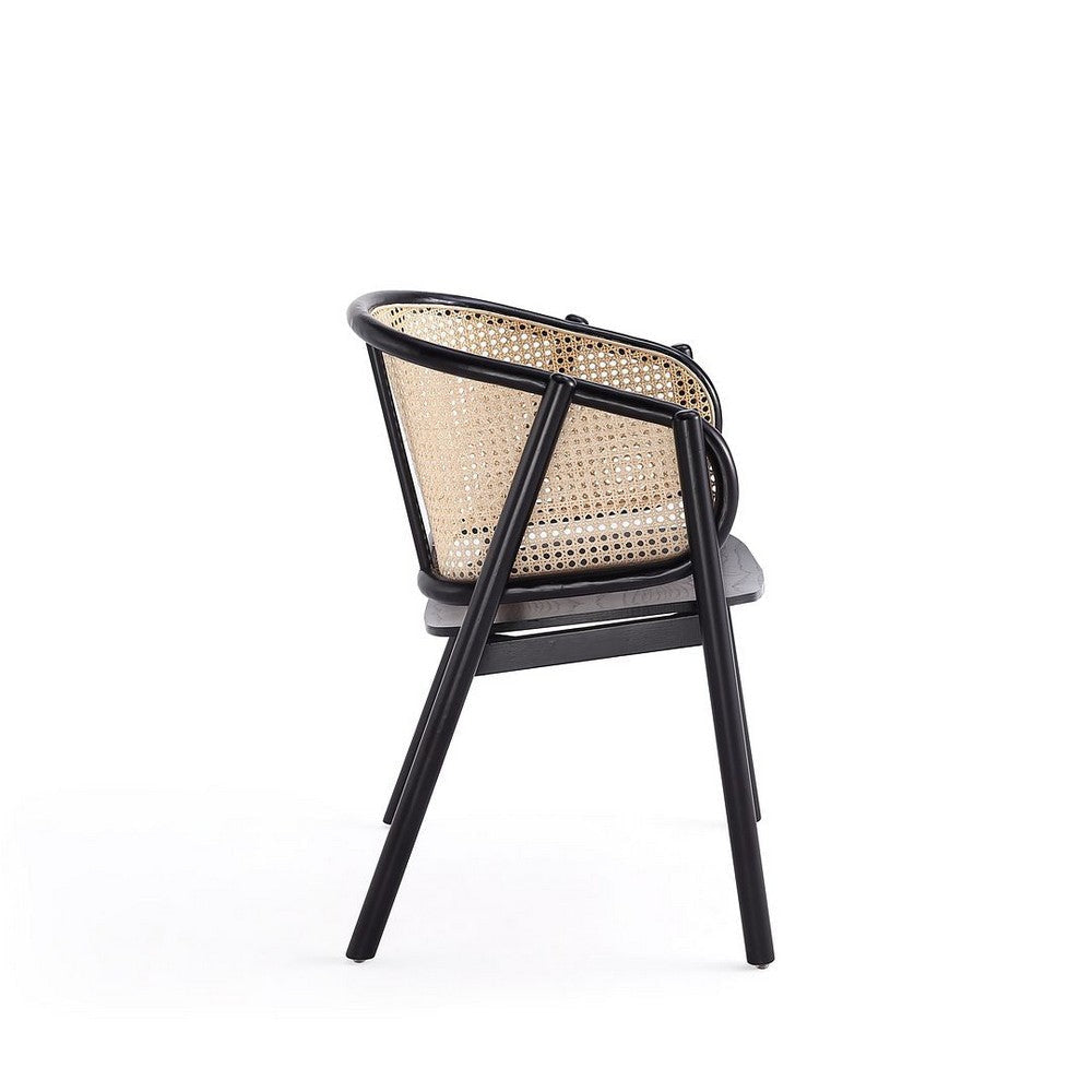 Versailles Armchair in Black and Natural Cane MHC-ACCA02-BK