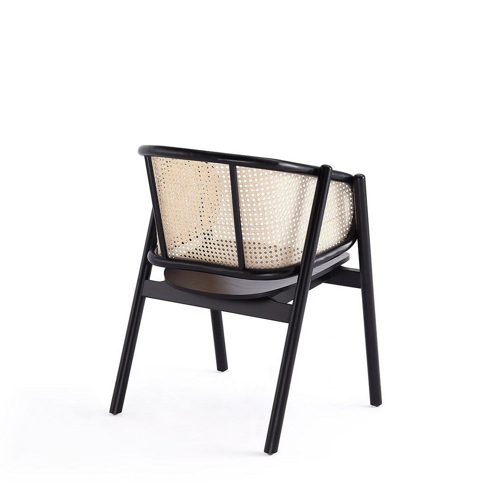 Versailles Armchair in Black and Natural Cane MHC-ACCA02-BK