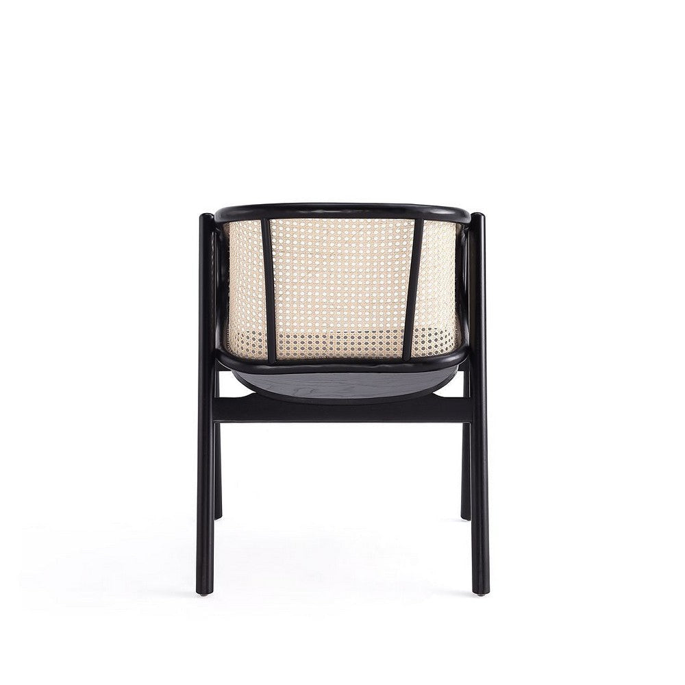 Versailles Armchair in Black and Natural Cane MHC-ACCA02-BK