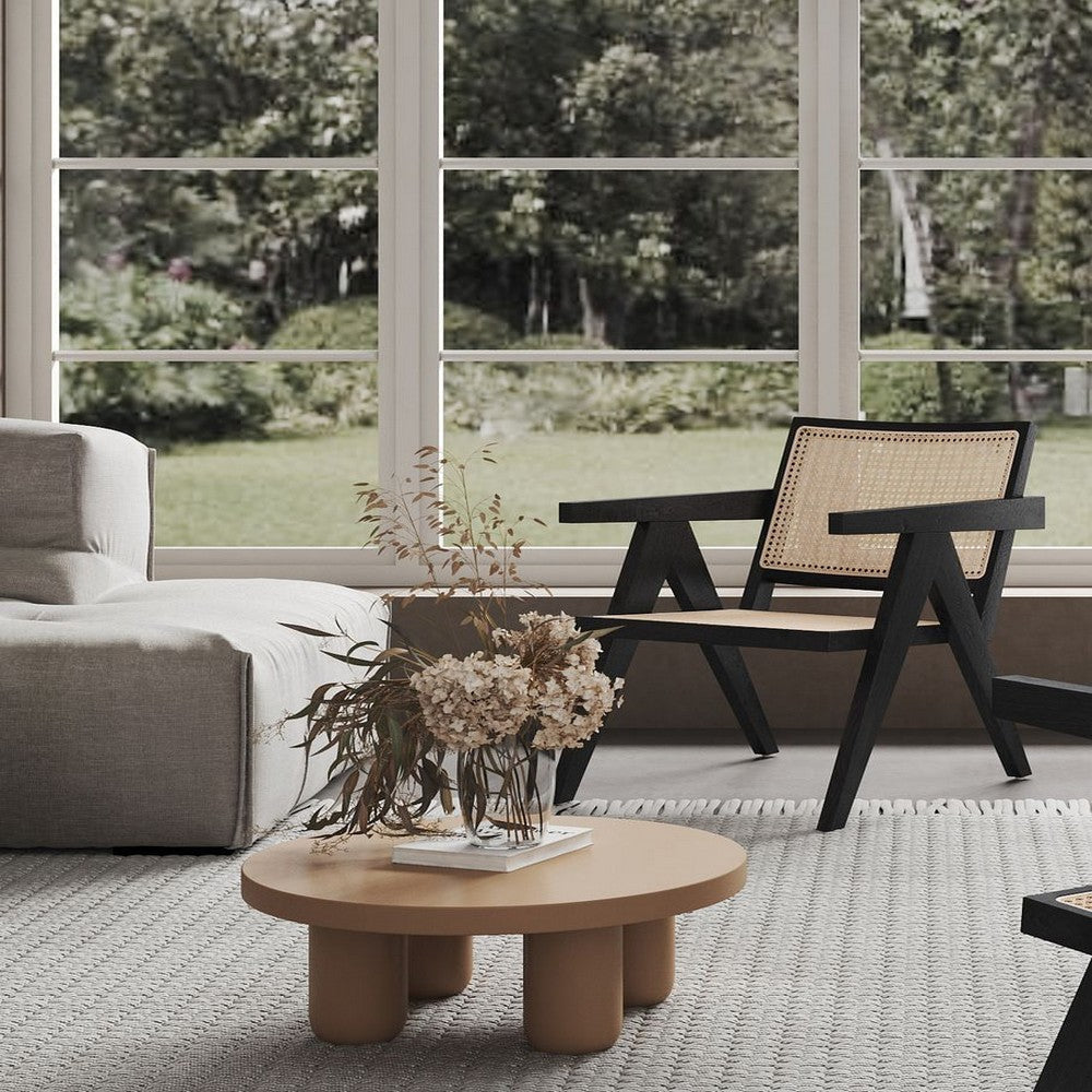 Hamlet Accent Chair in Black and Natural Cane MHC-ACCA04-BK