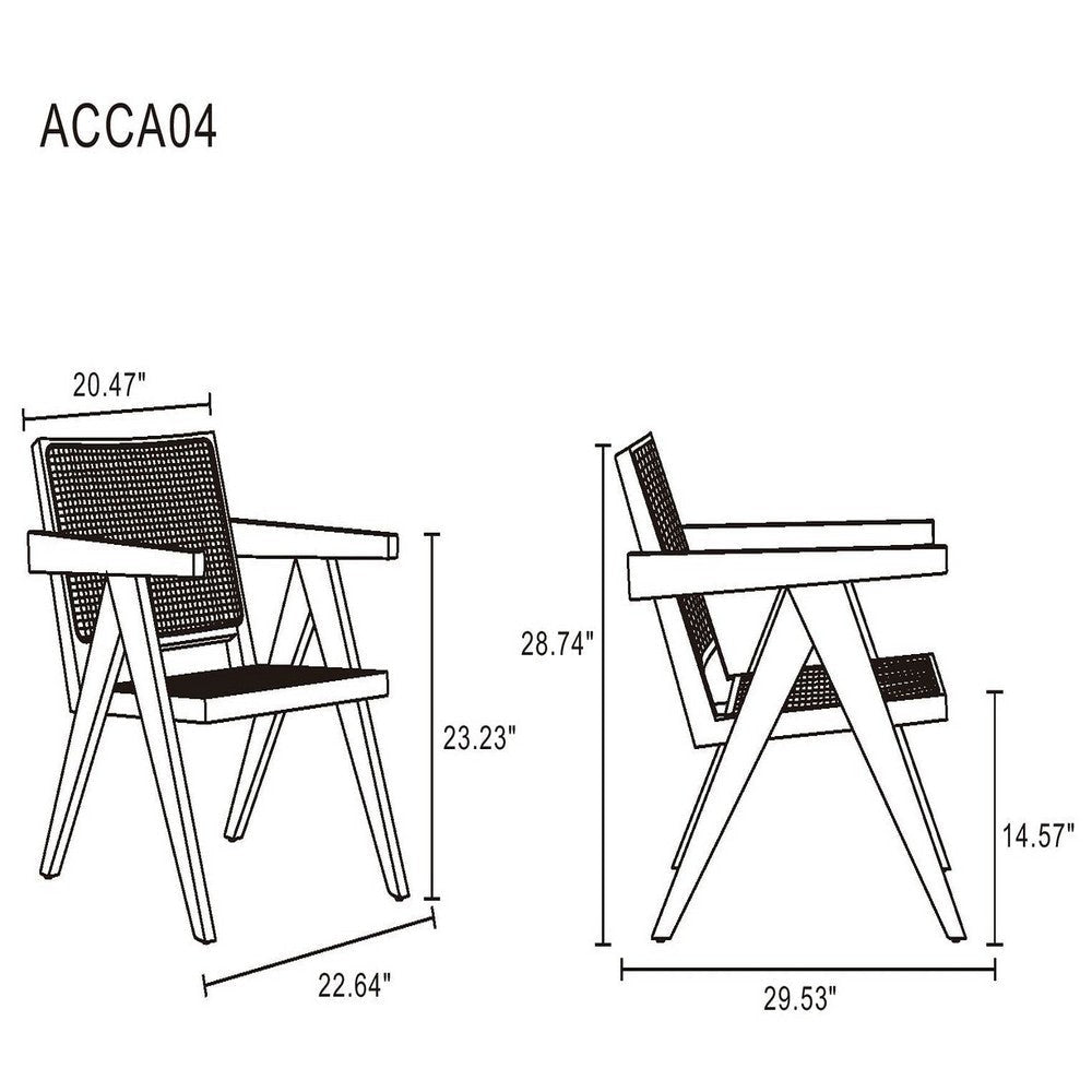 Hamlet Accent Chair in Black and Natural Cane MHC-ACCA04-BK