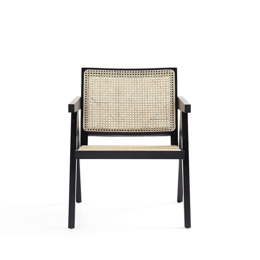 Hamlet Accent Chair in Black and Natural Cane MHC-ACCA04-BK