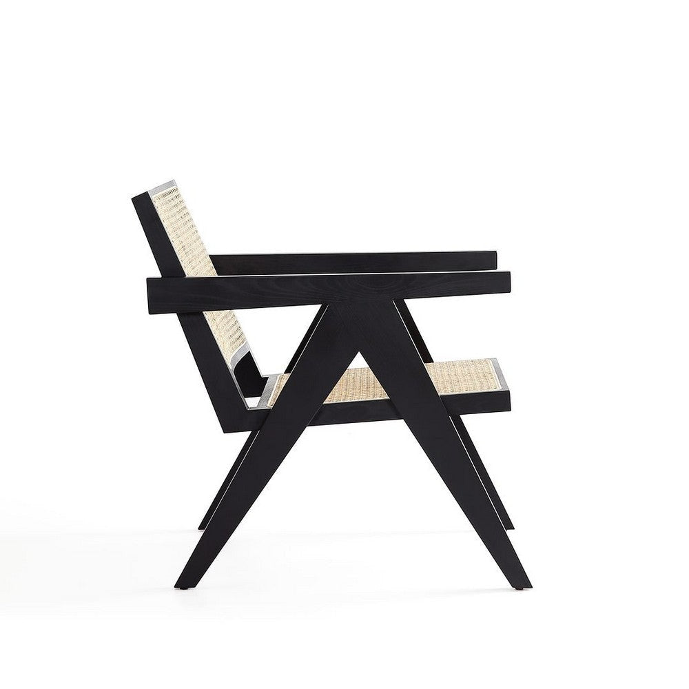 Hamlet Accent Chair in Black and Natural Cane MHC-ACCA04-BK