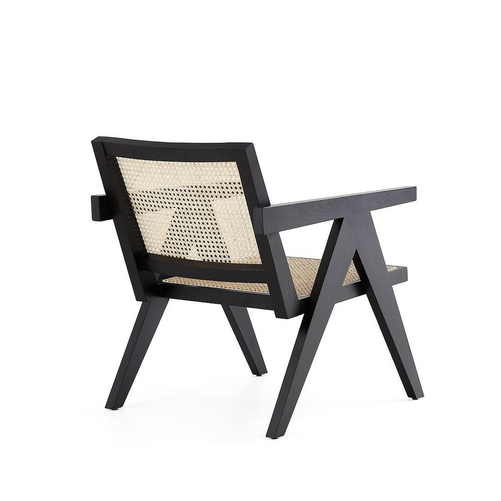 Hamlet Accent Chair in Black and Natural Cane MHC-ACCA04-BK