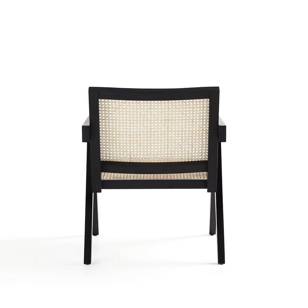 Hamlet Accent Chair in Black and Natural Cane MHC-ACCA04-BK