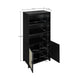 Sheridan Modern Cane Bookcase with Adjustable Shelves in Black MHC-BC-6GLF-BK