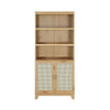 Sheridan Modern Cane Bookcase with Adjustable Shelves in Nature