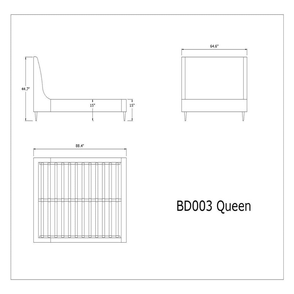 Heather Queen Bed in Cream MHC-BD003-QN-CR